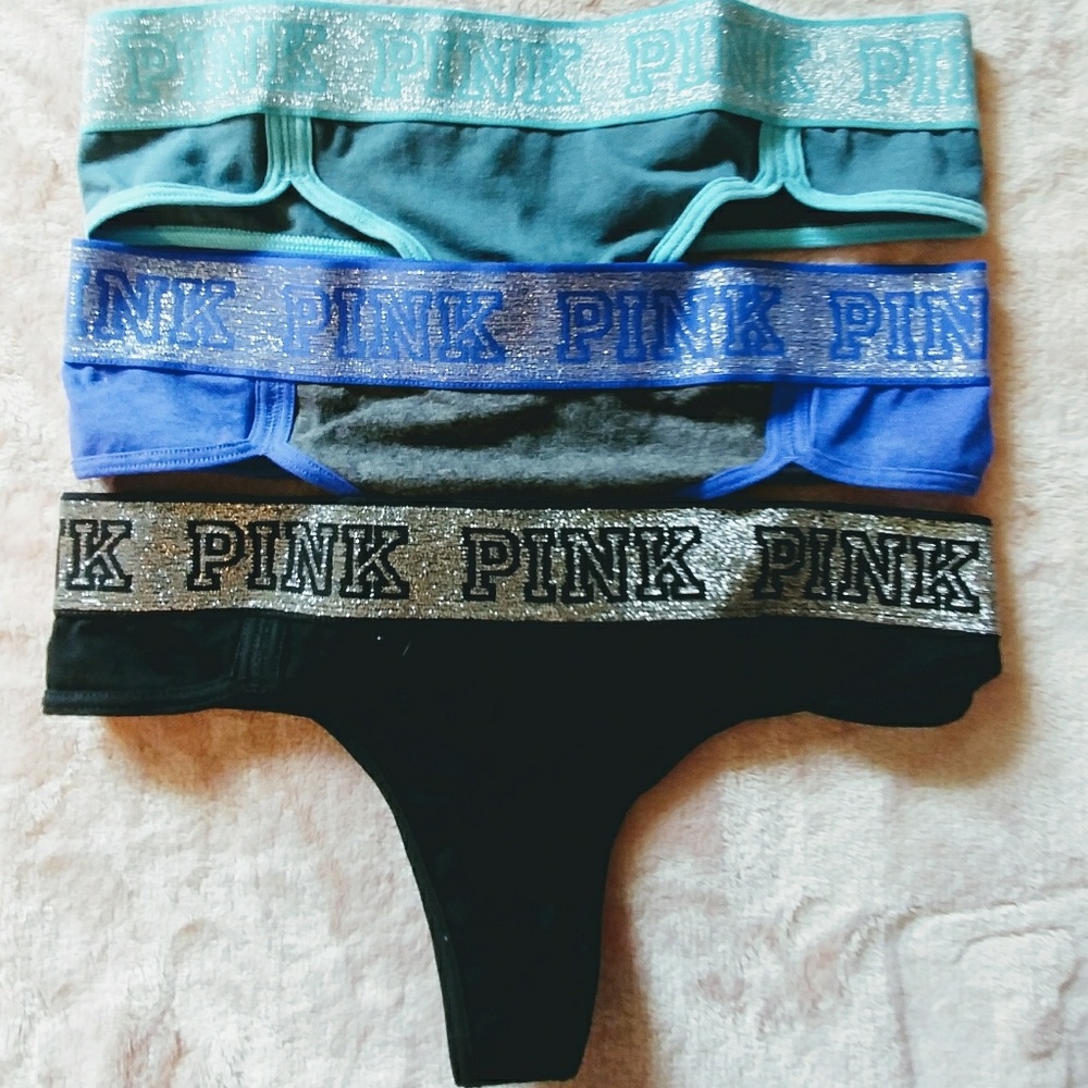 3 NWOT Victoria Secret PINK thongs